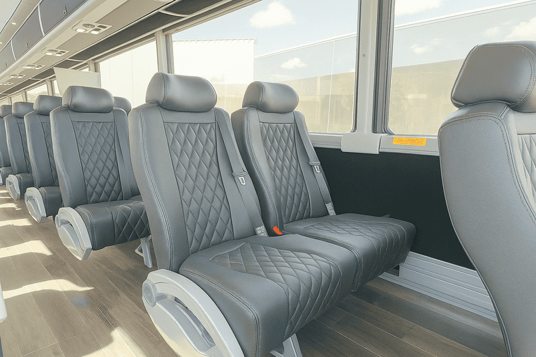 interior of Coach Bus Omaha charter bus